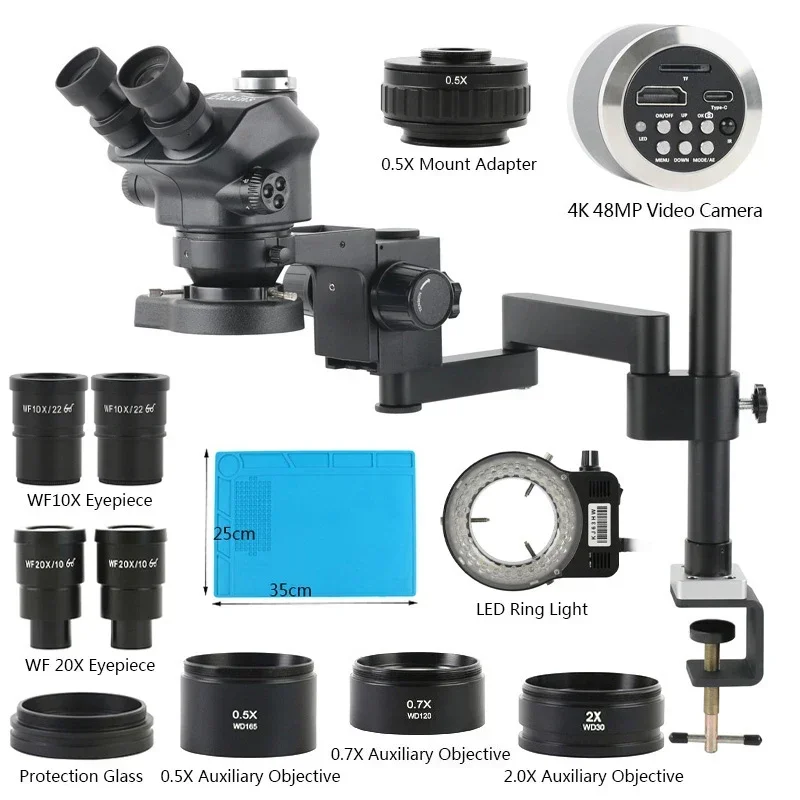 Mikroskop Stereo 3.5X-200X Zoo - Stereo Trinocular Microscope Pcb ulasan dan harga